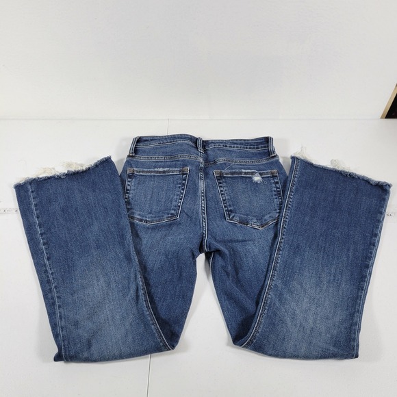 KUT From The Kloth Stella Fab Ab Flare Jeans High Rise Distressed Raw Hem sz 2 - Picture 2 of 11
